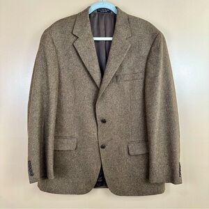 Chereskin Men’s Italian Camel Hair Blend Brown Tweed Sport Coat Blazer 42R